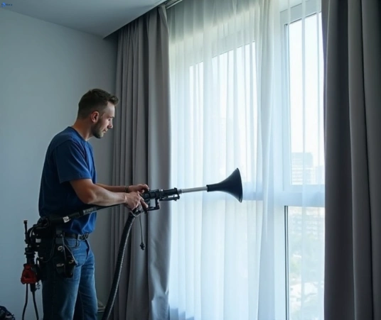 Professional commercial curtain cleaning process equipment Matty Curtain Cleaning leichhardt-nsw